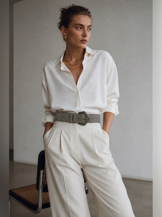 Brave Leather Accessories - Brave Leather Wide Distressed Grey Belt 2.4” | Statement Buckle | Size 30